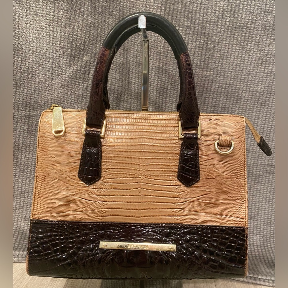Brahmin Croc Embossed Satchel